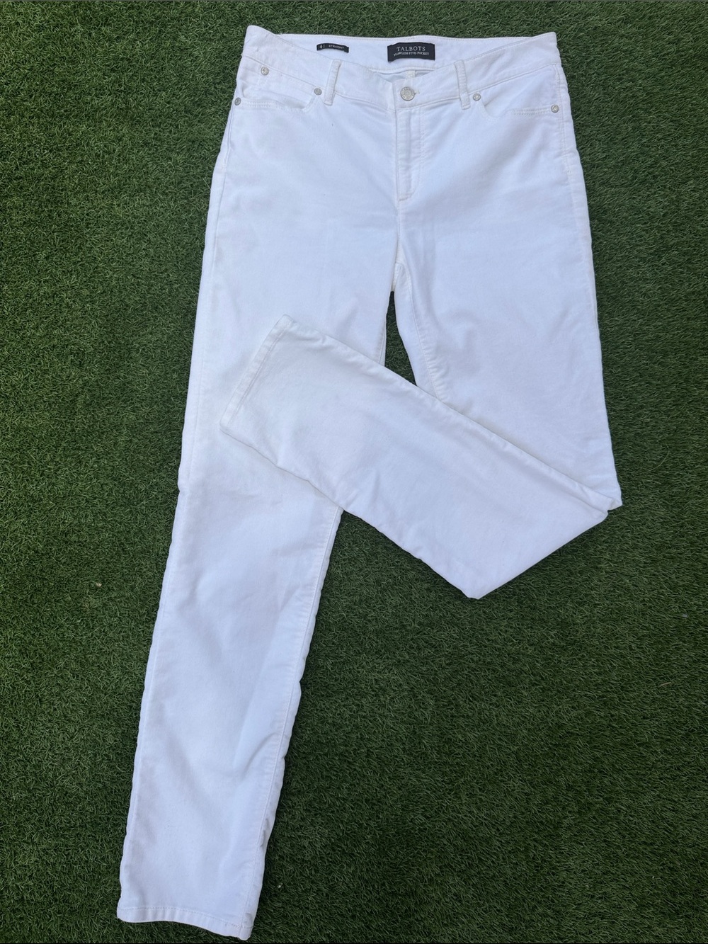 Talbots White Straight Five Pocket Jeans